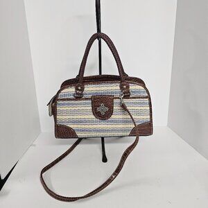 Unbranded Bag Crossbody Blue Brown Woven Western Casual